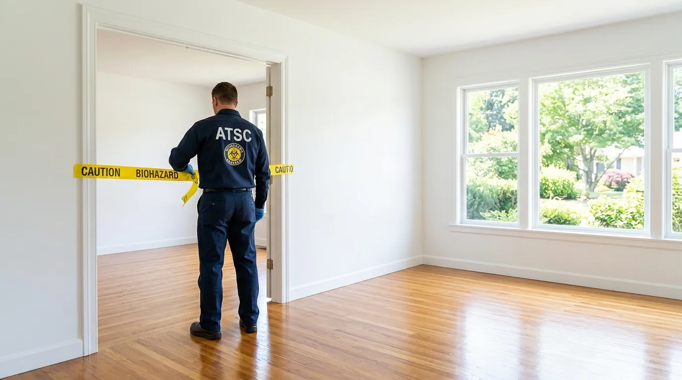 Certified biohazard cleanup crew performing Decomposition Cleanup in Acworth